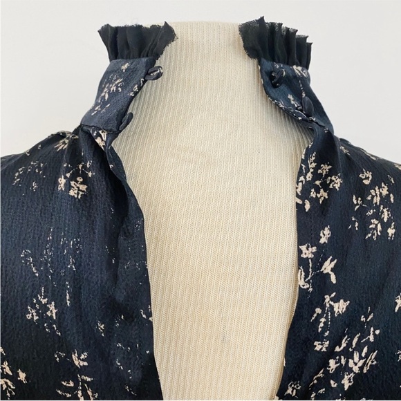 Go by Go Silk beautiful 100% silk Victorian floral blouse NEW - Picture 7 of 13